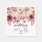 Gepersonaliseerde pompoen bruiloft herfst servet (Voorkant)