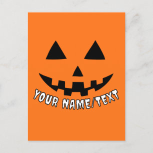 Gepersonaliseerde Pompoen Halloween Jouw naam of T Briefkaart