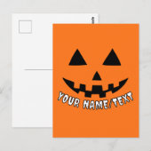 Gepersonaliseerde Pompoen Halloween Jouw naam of T Briefkaart (Voorkant / Achterkant)