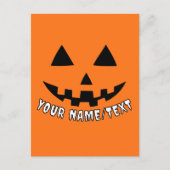 Gepersonaliseerde Pompoen Halloween Jouw naam of T Briefkaart (Voorkant)