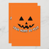 Gepersonaliseerde pompoen Halloween Jouw naam of t Feestdagenkaart (Voorkant / Achterkant)