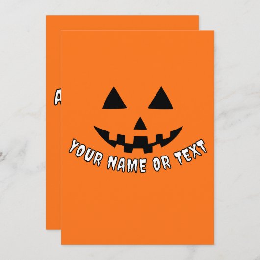Gepersonaliseerde pompoen Halloween Jouw naam of t Feestdagenkaart (Voorkant / Achterkant)