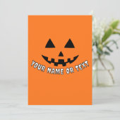 Gepersonaliseerde pompoen Halloween Jouw naam of t Feestdagenkaart (Staand voorkant)