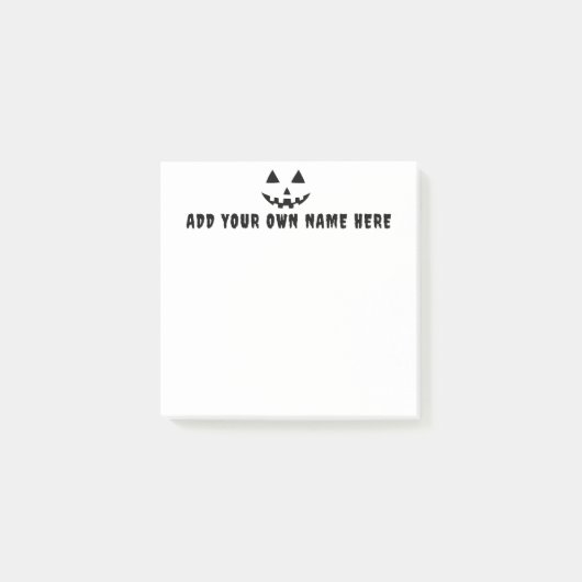 Gepersonaliseerde pompoen Halloween Jouw naam Post-it® Notes (Voorkant)