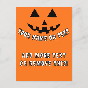 Gepersonaliseerde Pompoen Halloween Jouw naam & Te Uitnodiging Briefkaart