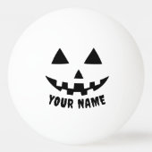 Gepersonaliseerde Pompoen Halloween Naam Zwart & W Pingpongbal (Voorkant)