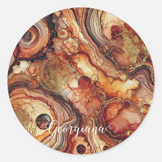 Gepersonaliseerde Pompoen Spice Autumnal Alcohol I Ronde Sticker (Voorkant)