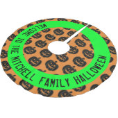Gepersonaliseerde pompoenen Halloween Tree Skirt Kerstboom Rok (Gekanteld)