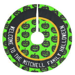 Gepersonaliseerde pompoenen Halloween Tree Skirt Kerstboom Rok