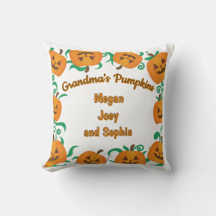Gepersonaliseerde Pompoenen van oma Halloween Kuss Kussen