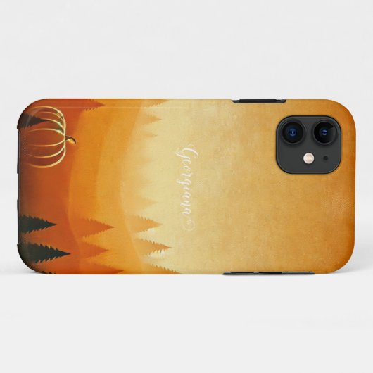 Gepersonaliseerde pompoenoogst herfstoogst Case-Mate iPhone case (Achterkant (horizontaal))