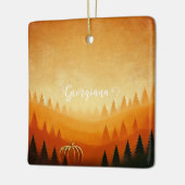 Gepersonaliseerde pompoenoogst herfstoogst keramisch ornament (Links)