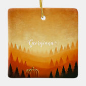 Gepersonaliseerde pompoenoogst herfstoogst keramisch ornament (Voorkant)