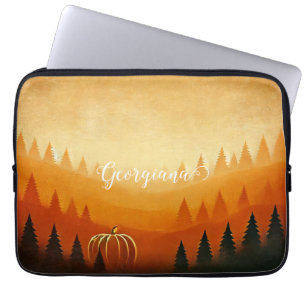 Gepersonaliseerde pompoenoogst herfstoogst laptop sleeve
