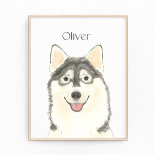 Gepersonaliseerde Pomsky Art Foto Afdruk