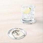 Gepersonaliseerde Pomsky Hond bruiloft Ronde Kartonnen Onderzetter (Insitu)