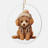 Gepersonaliseerde Poodle Dog Art Keramisch Ornament (Links)