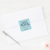 Gepersonaliseerde Pool verjaardagsfeestje zomer ic Vierkante Sticker (Envelop)