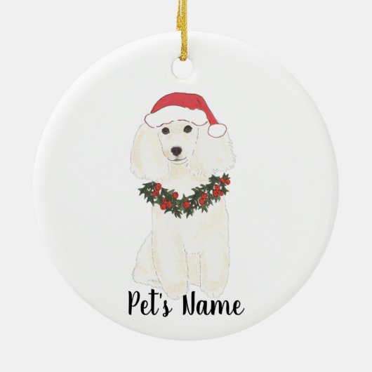 Gepersonaliseerde pool (wit) keramisch ornament (Achterkant)