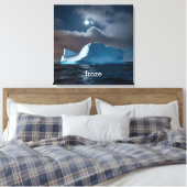 Gepersonaliseerde poolijsberg nachtelijke hemel canvas afdruk (Insitu (Slaapkamer))