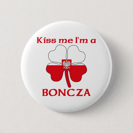 Gepersonaliseerde Poolse Kus Ik ben Boncza Ronde Button 5,7 Cm (Voorkant)