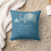 Gepersonaliseerde poolstort Elephants Baby Birth S Kussen (Deken)