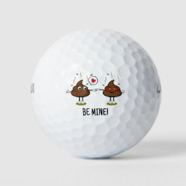 Gepersonaliseerde Poop Emoji Love Golfballen