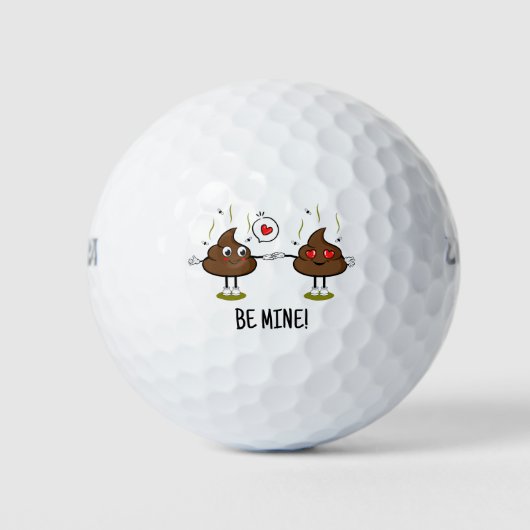 Gepersonaliseerde Poop Emoji Love Golfballen (Voorkant)