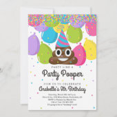 Gepersonaliseerde Poop Emoji Thareed Birthday Part Kaart (Voorkant)