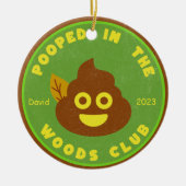 Gepersonaliseerde pooped in de Bossen kerstvakanti Keramisch Ornament (Voorkant)