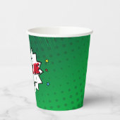 Gepersonaliseerde Pop Art Christmas Comic Papieren Bekers (Links)