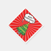 Gepersonaliseerde Pop Art Kerstboom Servet (Hoek)