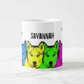 Gepersonaliseerde Pop Art Siberian Husky Grote Koffiekop (Voorkant)