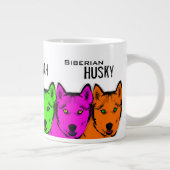 Gepersonaliseerde Pop Art Siberian Husky Grote Koffiekop (Rechts)