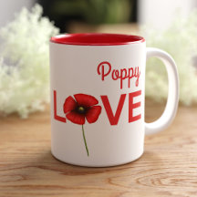 Gepersonaliseerde Poppy Flower Love Coffee Mok