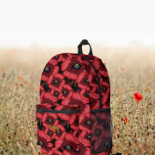 Gepersonaliseerde Poppy Patroon Rode Bloemen Rugza Bedrukte Rugzak