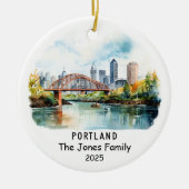 Gepersonaliseerde Portland Ornament, Oregon Keramisch Ornament (Voorkant)