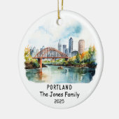 Gepersonaliseerde Portland Ornament, Oregon Keramisch Ornament (Links)