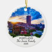 Gepersonaliseerde Portland Ornament, Oregon State Keramisch Ornament (Voorkant)