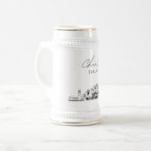 Gepersonaliseerde Portland Skyline Bierpul (Voorkant links)