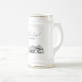 Gepersonaliseerde Portland Skyline Bierpul (Voorkant rechts)