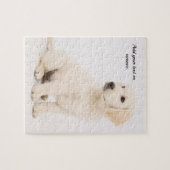 Gepersonaliseerde portret gouden honkhond: legpuzzel (Horizontaal)