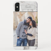 Gepersonaliseerde portretfoto op grijs marmer Case-Mate iPhone case (Achterkant)
