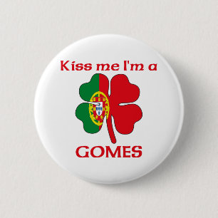 Gepersonaliseerde Portugees Kiss Ik ben Gomes Ronde Button 5,7 Cm