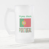 Gepersonaliseerde Portugese Vlag Erfgoed Matglas Bierpul (Links)