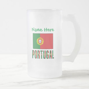 Gepersonaliseerde Portugese Vlag Erfgoed Matglas Bierpul