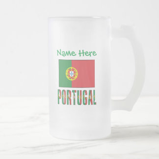 Gepersonaliseerde Portugese Vlag Erfgoed Matglas Bierpul