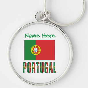 Gepersonaliseerde Portugese Vlag Erfgoed Sleutelhanger