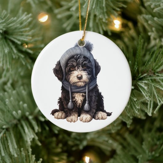Gepersonaliseerde Portugese waterhond Keramisch Ornament (Boom)