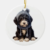 Gepersonaliseerde Portugese waterhond Keramisch Ornament (Voorkant)